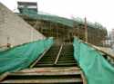 Un escalier du gymnase o se droulera la comptition de badminton lors de JO de Pekin 2008