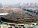 Vue du gymnase o se droulera la comptition de badminton lors de JO de Pekin 2008